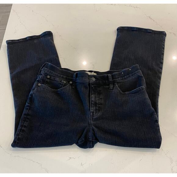 Madewell Petite Mid Rise Kick Out Crop Jeans Black Size 32P - Picture 5 of 13